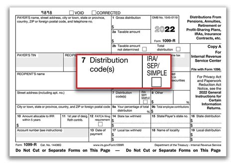 what box are the distribution codes on the 1099|1099 form distribution code 7.